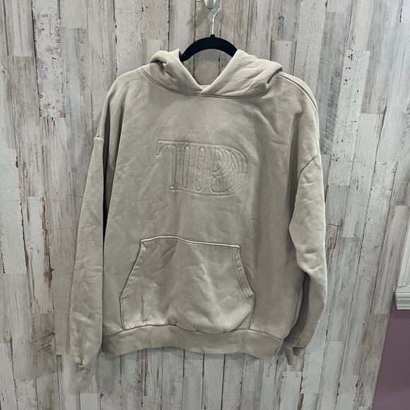 Taylor Swift The Tortured Poets Department Tan Cotton Hoodie Womens Large - Picture 1 of 7